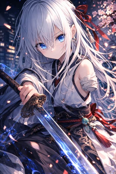 The One-Armed Sword Saint Reborn as a Silver-Haired Streamer Girl