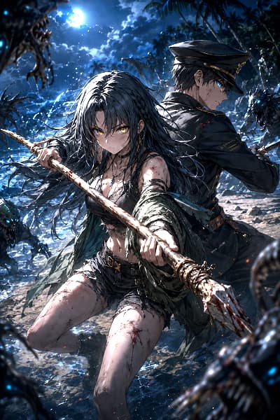  Escape from a Deserted Island with the Enemy's Female Soldiers