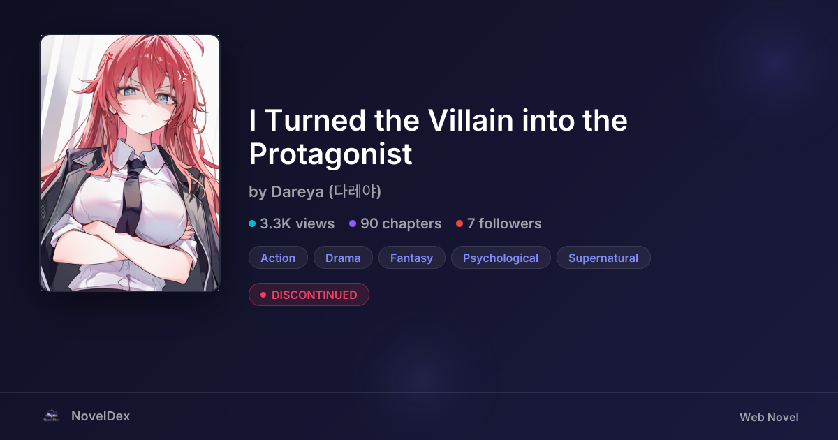 I Turned the Villain into the Protagonist by Dareya (다레야) | NovelDex