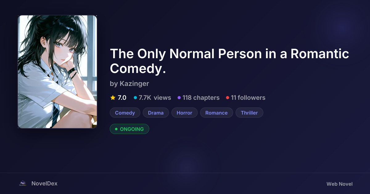The Only Normal Person in a Romantic Comedy. by Kazinger | NovelDex